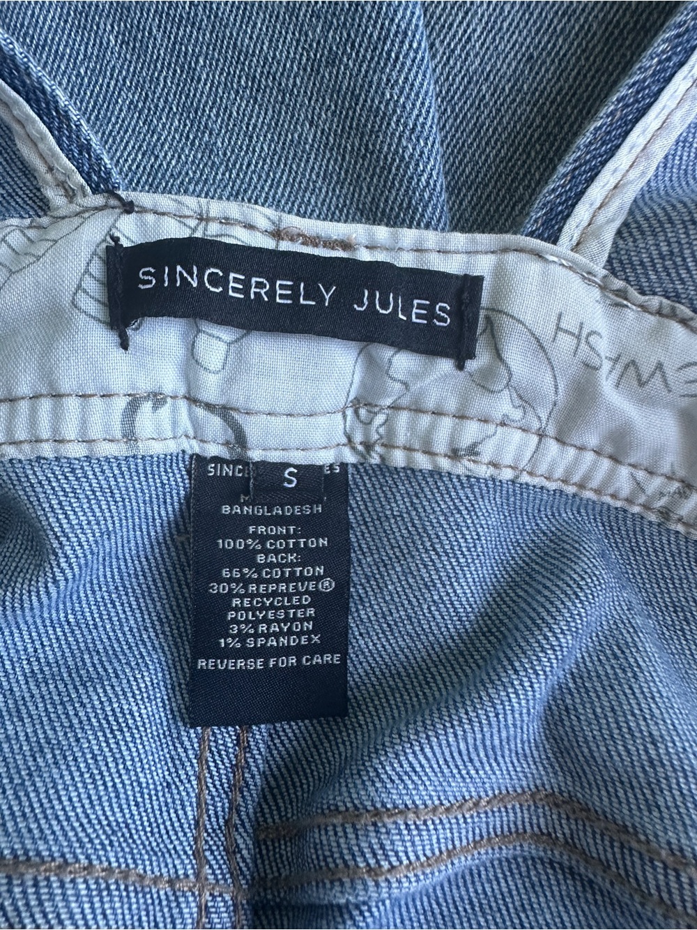 90s Y2K Distressed Denim Overalls | Sincerely Jules | Stretch | Size S - Picture 7 of 7
